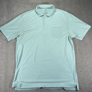 Peter Millar Polo Shirt Mens Large Aqua Seaside Wash Golf Lightweight Size Large